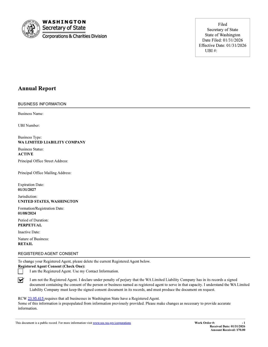 Annual Report · 개인정보 마스킹 예시
